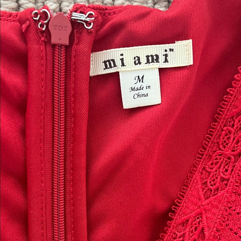 Red Ruffled mini Dress - Picture 5 of 7